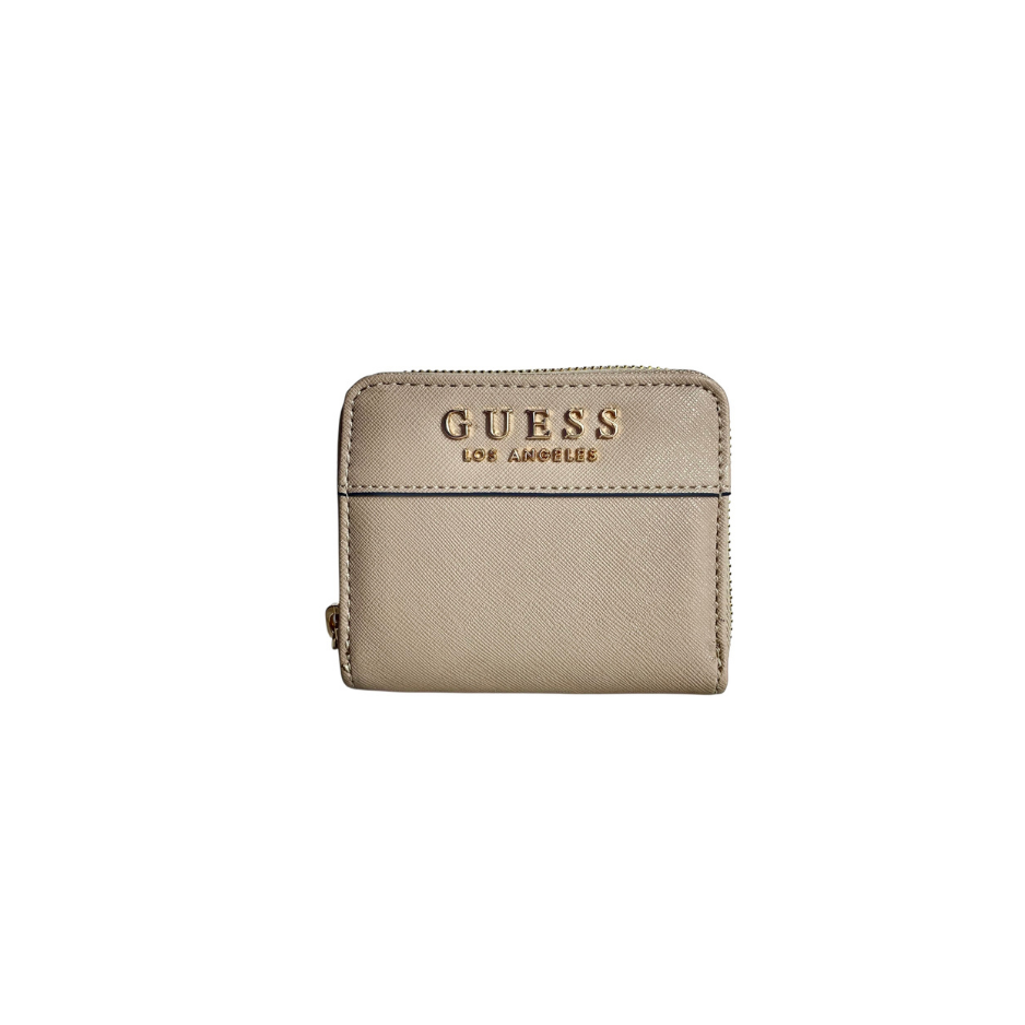 Cartera Guess Dorada metálica, letras d...